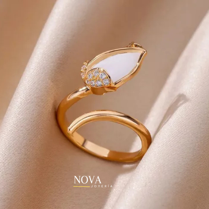 Anillo Tulipán | Baño de Oro + Caja Gratis✨