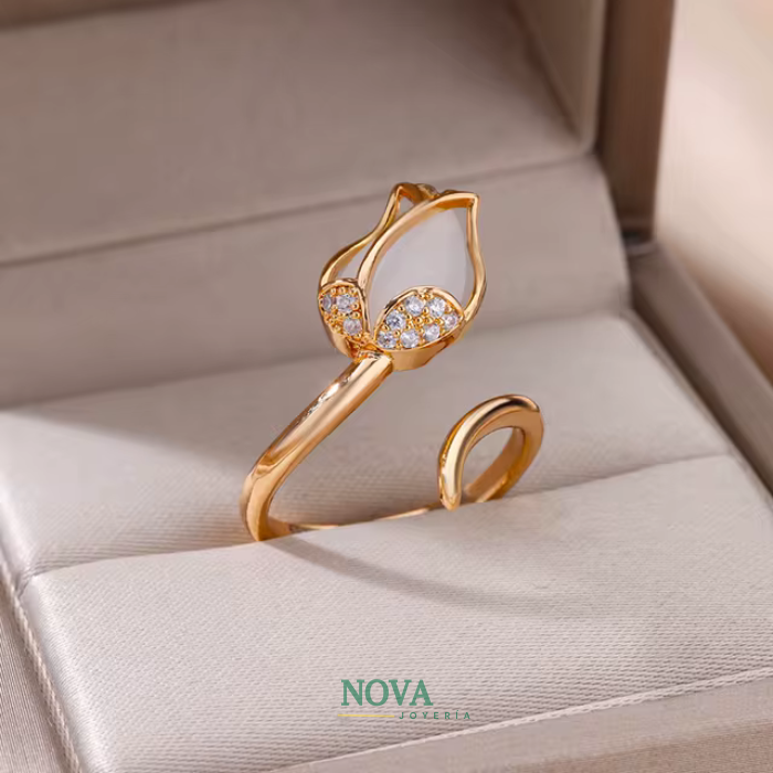 Anillo Tulipán | Baño de Oro + Caja Gratis✨