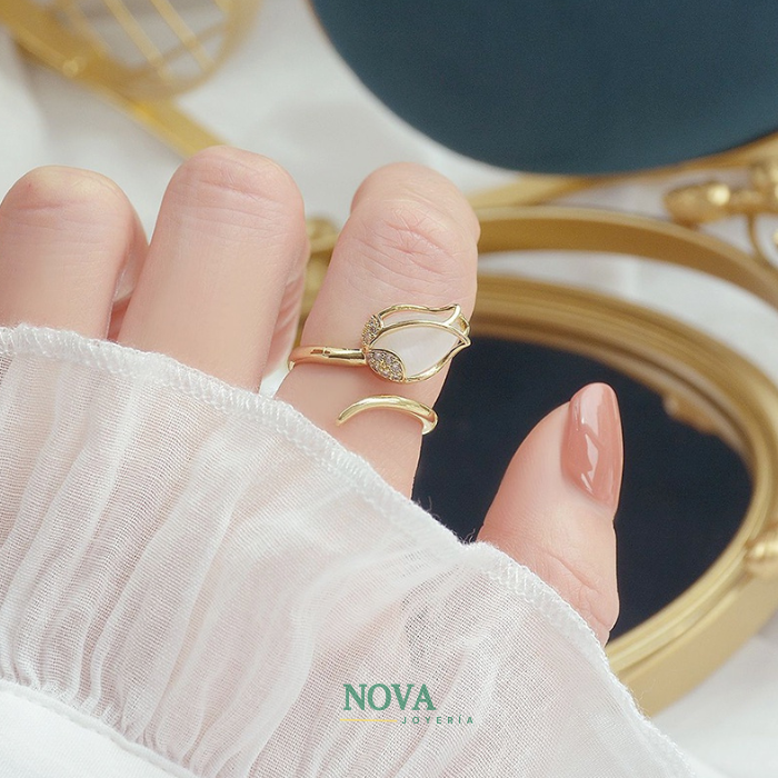 Anillo Tulipán | Baño de Oro + Caja Gratis✨