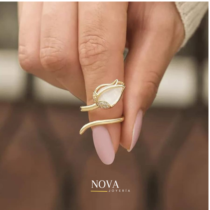 Anillo Tulipán | Baño de Oro + Caja Gratis✨