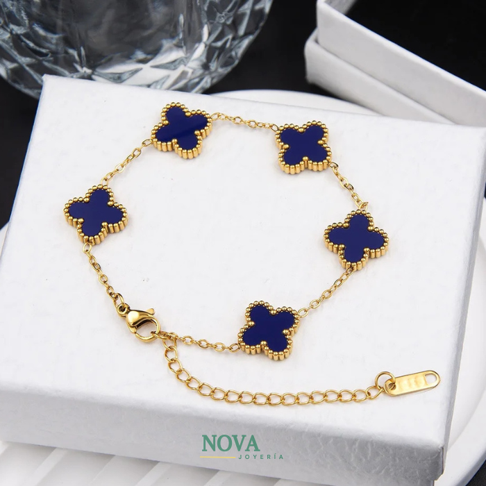 Pulsera Trebol Van Cleef | Baño de Oro + Caja Gratis✨