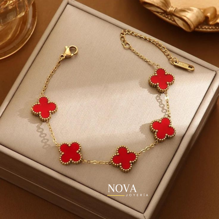 Pulsera Trebol Van Cleef | Baño de Oro + Caja Gratis✨