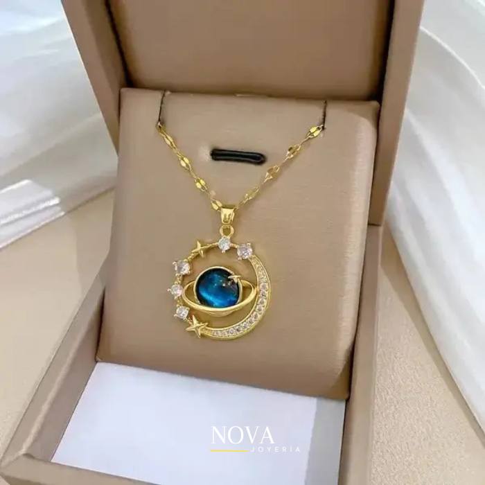 Collar Saturno | Baño de Oro + Caja Premium Gratis✨