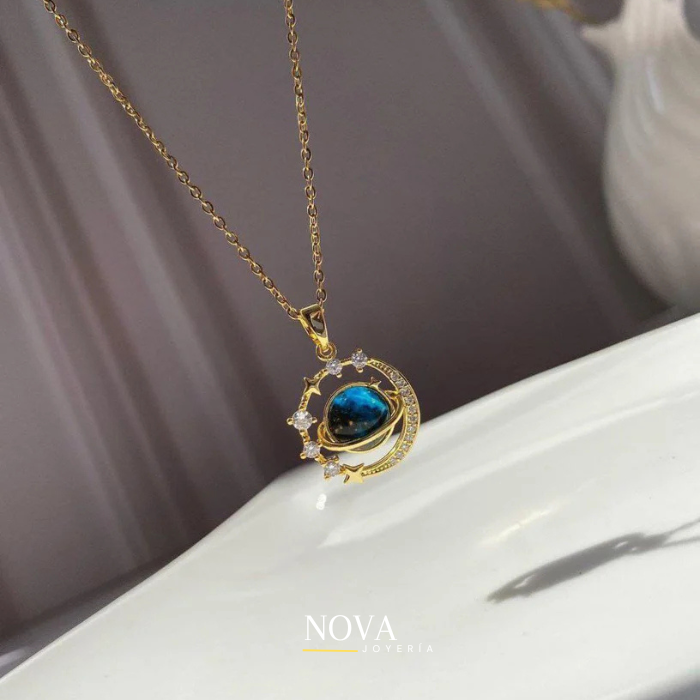 Collar Saturno | Baño de Oro + Caja Premium Gratis✨