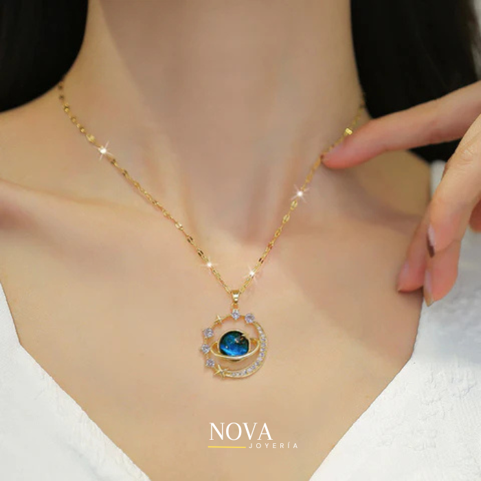 Collar Saturno | Baño de Oro + Caja Premium Gratis✨