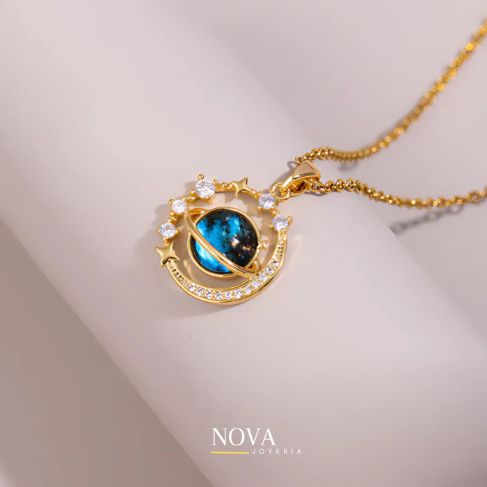 Collar Saturno | Baño de Oro + Caja Premium Gratis✨