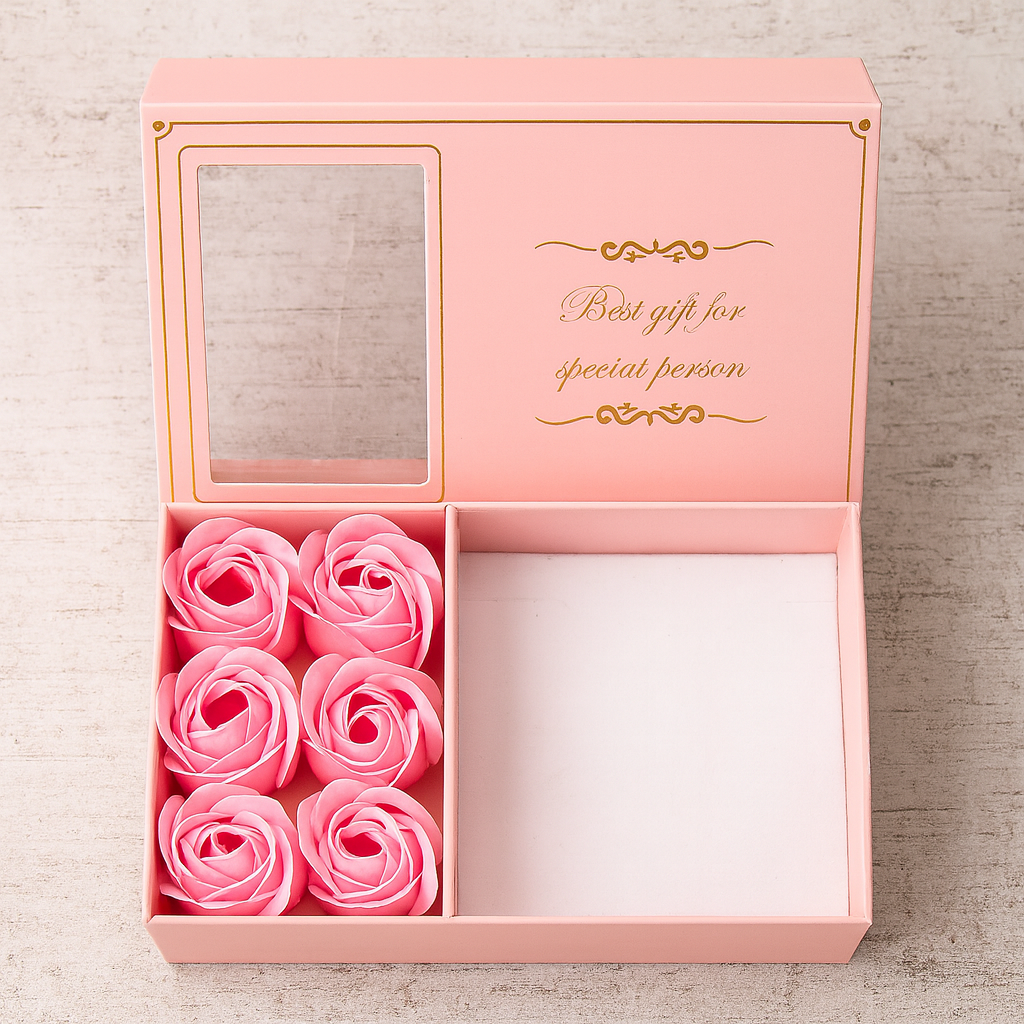 Caja De Lujo Flores Rosas Eternas 🎁🌹