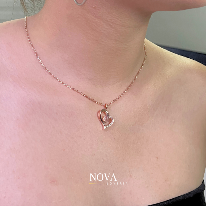 Collar te amo en 100 Idiomas | Baño de Oro Rosa + Caja de Regalo Gratis✨