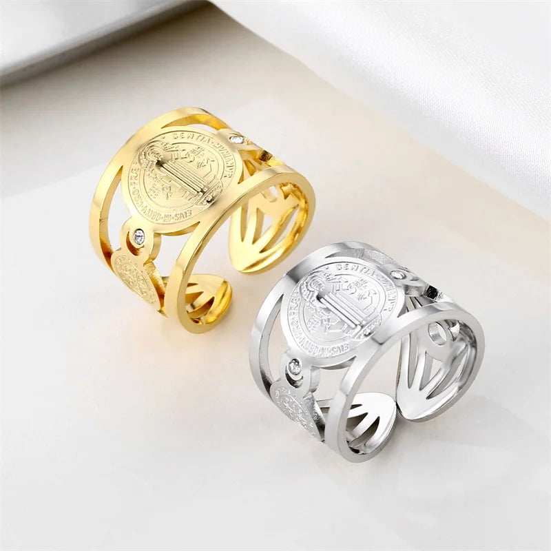 Anillo San Benito | Baño de Oro + Caja Premium Gratis✨👑