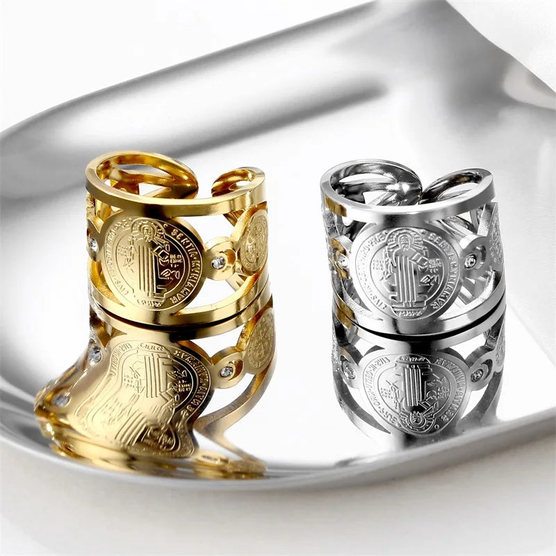 Anillo San Benito | Baño de Oro + Caja Premium Gratis✨👑
