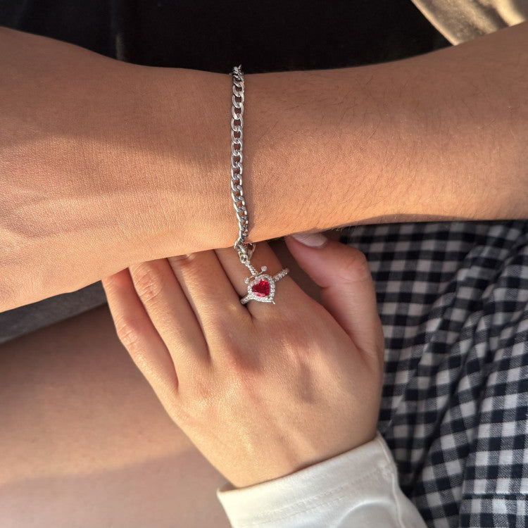 Pulsera y Anillo Espada Corazon+ + Caja Premium Gratis