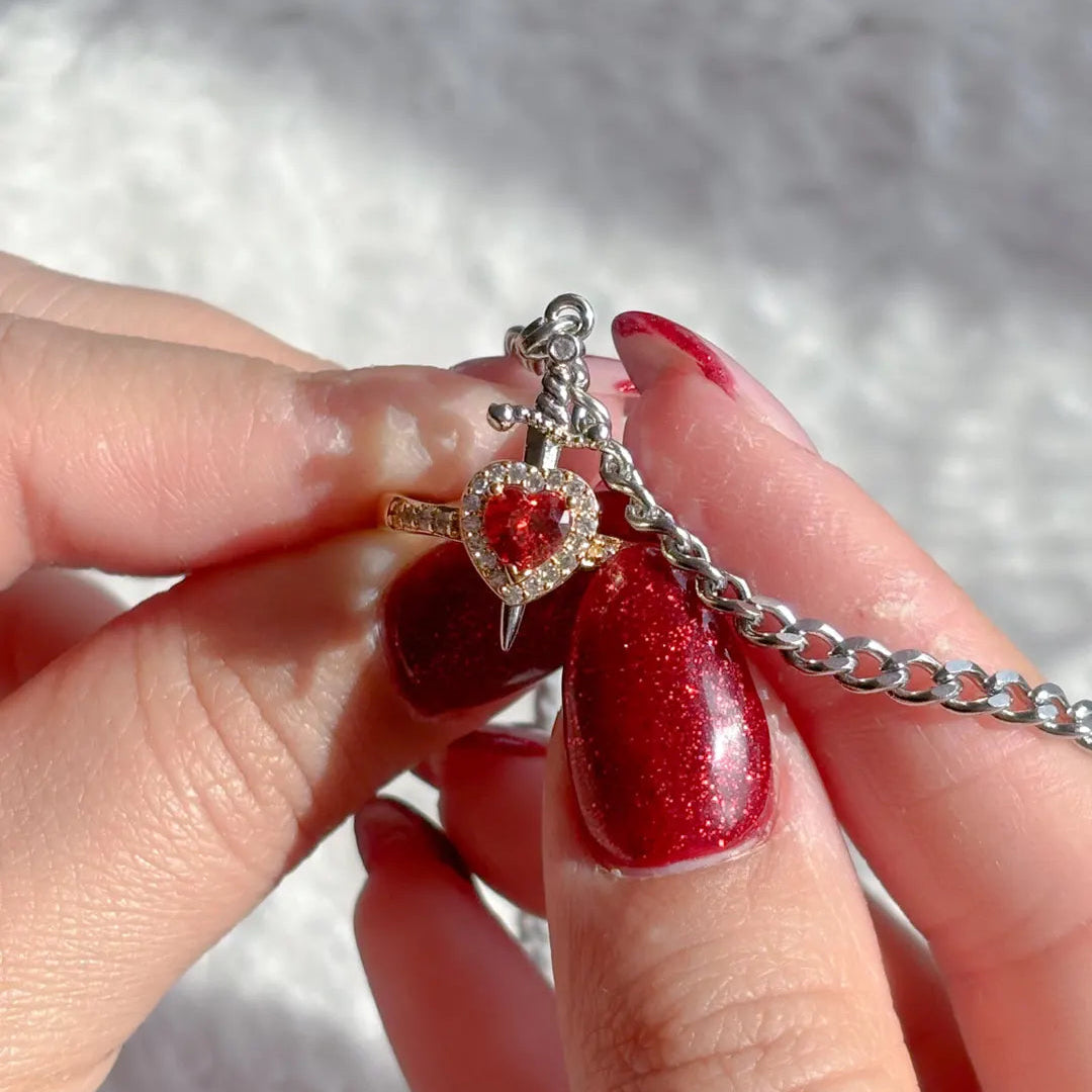 Pulsera y Anillo Espada Corazon+ + Caja Premium Gratis