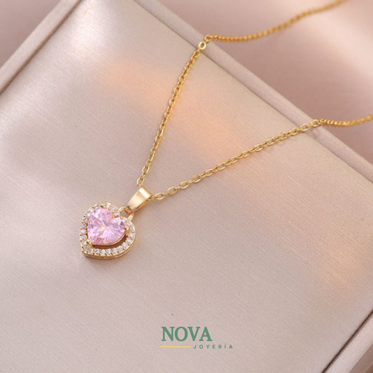 Collar Corazón Promesa 💖 | Baño en Oro + Caja Premium Gratis ✨