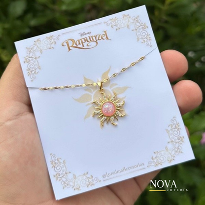 Collar Sol Rapunzel | Baño de Oro + Caja Regalo Gratis✨👑
