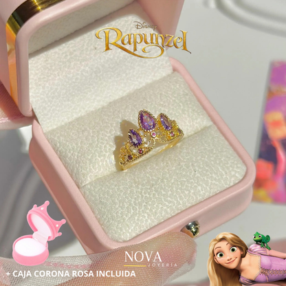 Anillo Rapunzel | Baño de Oro + Empaque de corona rosa ✨