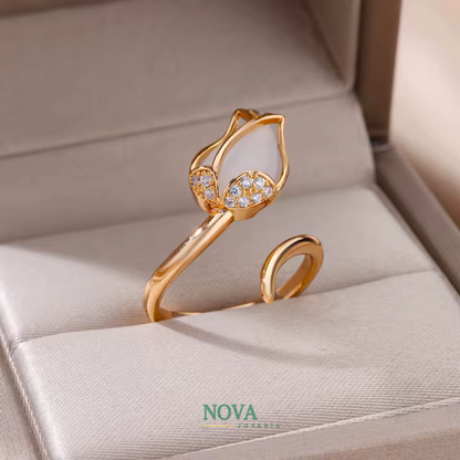 Anillo Tulipán | Baño de Oro + Caja Gratis✨