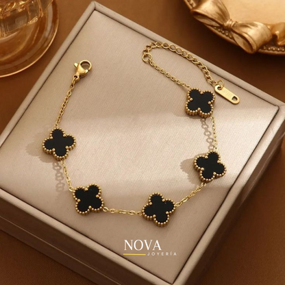 Pulsera Trebol Van Cleef | Baño de Oro + Caja Gratis✨