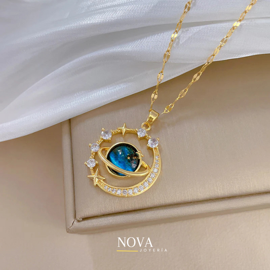 Collar Saturno | Baño de Oro + Caja Premium Gratis✨