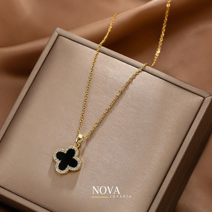 Collar Van Cleef 2 en 1 | Baño de Oro + Caja Premium Gratis✨