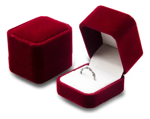 Estuche Premium para Anillos | Terciopelo Rojo y Seda 🎁💍