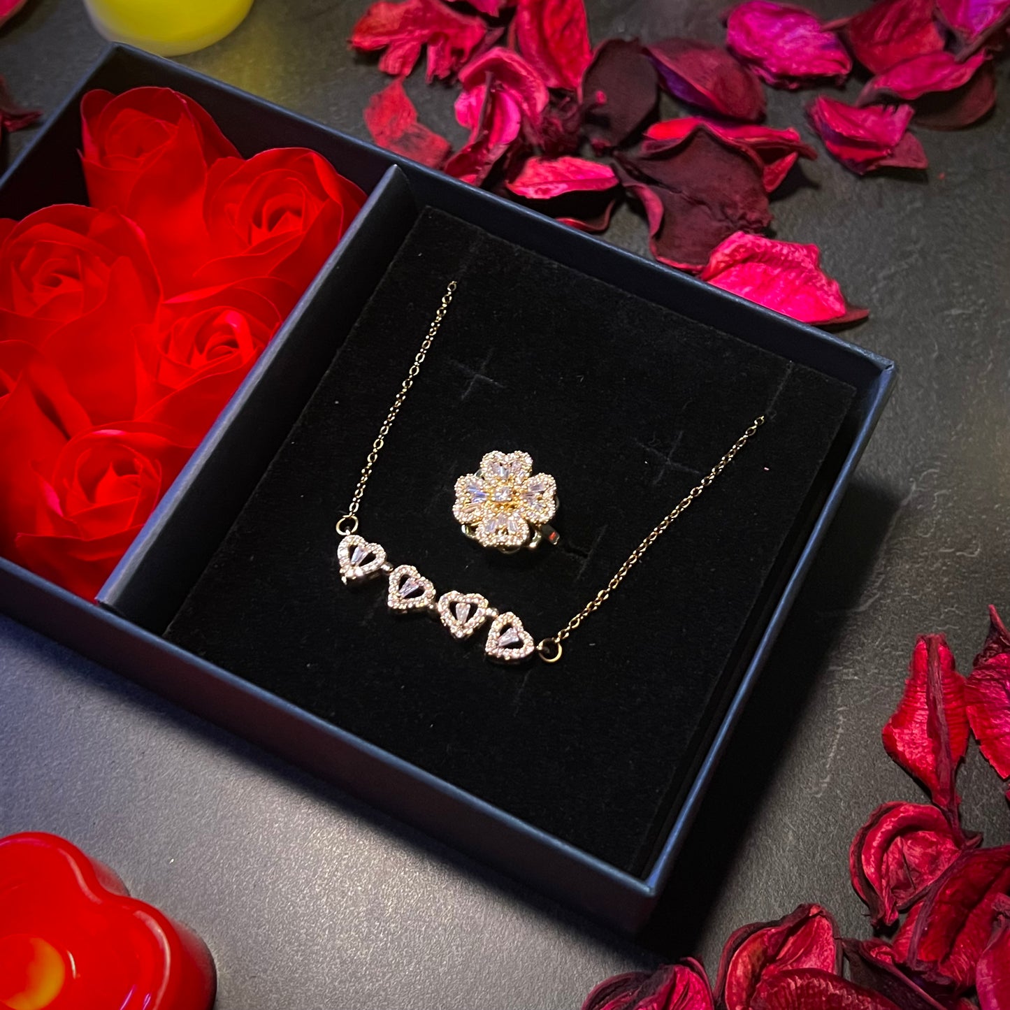 SET TREBOL CORAZONES + Caja Rosas GRATIS 🌹♥️
