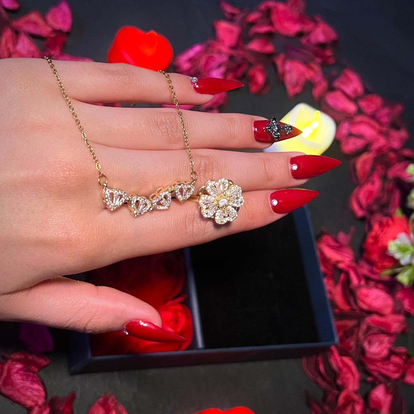 SET TREBOL CORAZONES + Caja Rosas GRATIS 🌹♥️