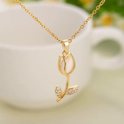 Collar Tulipán | Baño de Oro + Caja de Regalo Gratis✨