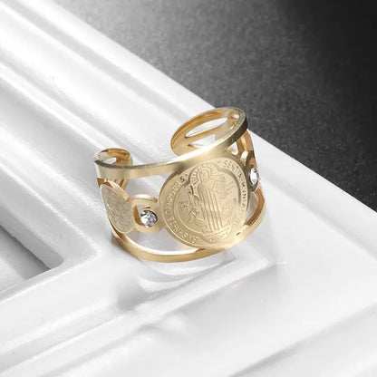 Anillo San Benito | Baño de Oro + Caja Premium Gratis✨👑