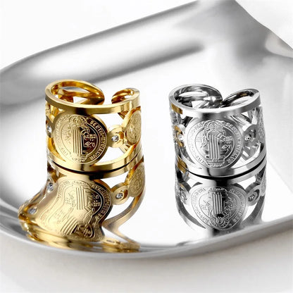 Anillo San Benito | Baño de Oro + Caja Premium Gratis✨👑